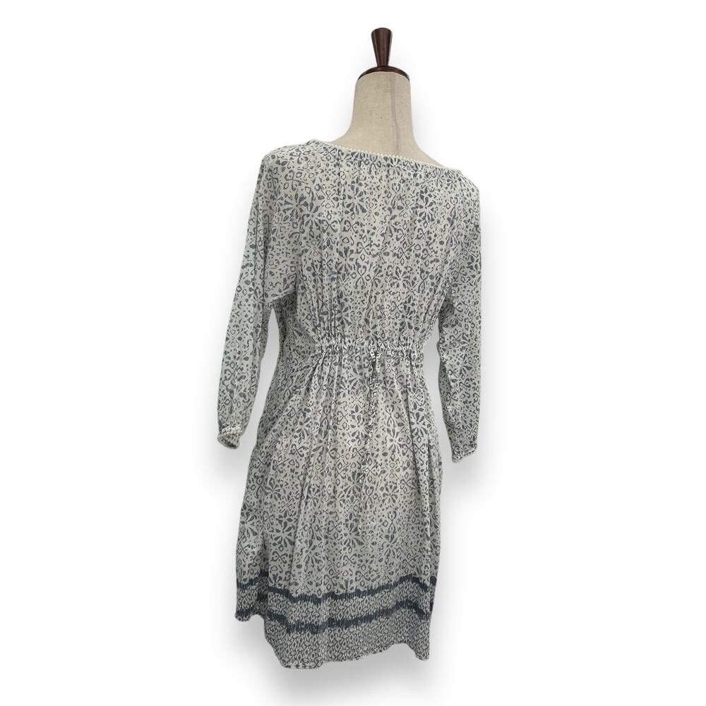 Athleta Honey Dress Size Medium White Blue Spotted Print Fit & Flare Smocked EUC - Picture 6 of 10